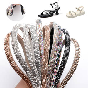 Sandalias de tacón alto de nuevo estilo para mujer, zapatillas con media correa de diamantes de imitación, Color sólido, tira de diamantes de imitación decorativos al por mayor - Product Image 1