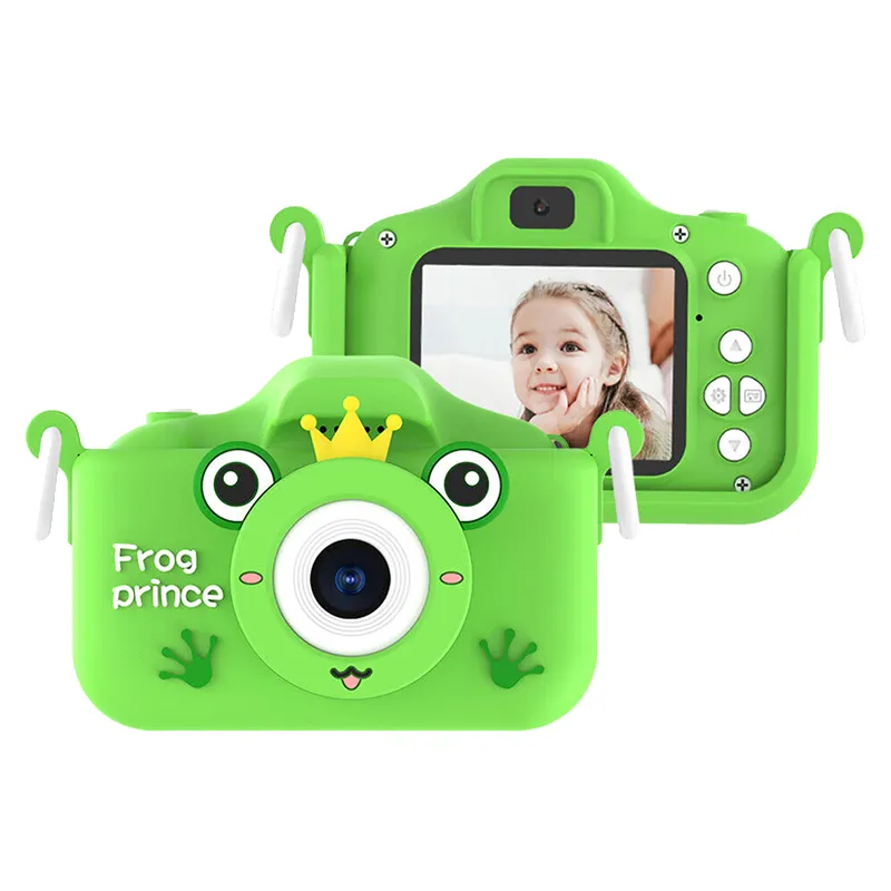 X9S 40MP HD Cartoon Selfie Fotokamera 2,0 Zoll IPS HD-Bildschirm Dual-Kamera mit Fröschen Silikon hülle