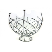 Panier à fruits en fil métallique en forme de vague DaS Creative, porte-fruits en argent électroplaqué pour la décoration de table de salon