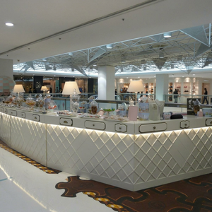 รถเข็นขนมหวาน PVC สีขาวสุดหรู รุ่นใหม่ล่าสุด ราคาโรงงาน รถเข็นโชว์อาหารแบบพับได้ รถเข็นขนมหวานสำหรับงานแต่งงานและงานเทศกาล - Product Image 1