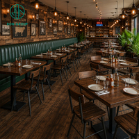 Ensemble de mobilier de restaurant commercial Ron Group à prix d'usine : banquette en cuir à dossier haut et table carrée en bois