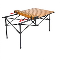 Table de camping pliable portable moderne en métal durable, légère, pour pique-nique en extérieur, avec sac de transport, compacte, pour randonnée, plage, barbecue, hôtel