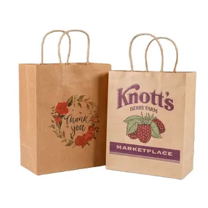 Portable kraft paper thickened baked goods takeout disposable meal bag coffee packaging bags