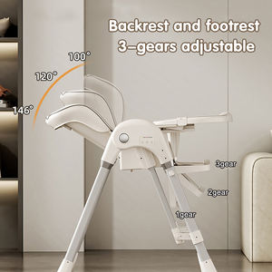 Chaise haute bébé pliable 5 en 1 la plus vendue avec roues, <span class=keywords><strong>balancelle</strong></span> électrique et hauteur réglable pour utilisation en restaurant - Product Image 4