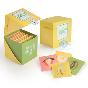 Unique Square Cube Carton For Teabags OEM printed Custom Condom Paper Packaging Box