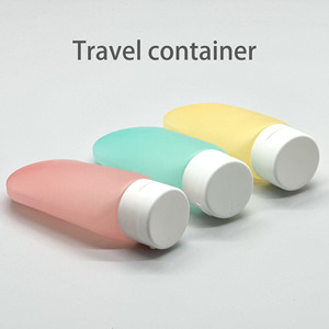 Ensemble de 3 flacons de <span class=keywords><strong>voyage</strong></span> en plastique anti-fuite, rechargeables et compressibles, capacité 60 ml, avec bouchon à vis, pour transporter liquides, shampoing, produits corporels - Product Image 2