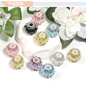 Vente en gros de perles à boule de diamant en forme de fleur à cinq pétales pour l'industrie lourde Accessoires de bijouterie - Product Image 6
