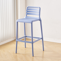 Tabouret de bar en plastique multicolore avec dossier, empilable, chaise haute pour la maison, la cuisine, le restaurant, le café, le bar