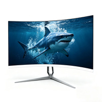 Écran LCD QHD 1920*1080 24 pouces 180 Hz, moniteur de jeu incurvé 2800R, cadre blanc sans bordure, base fixe
