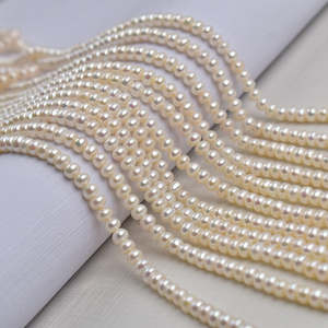 Perlas de Agua Dulce Redondas Doradas de 4-5 mm, Perlas Barrocas Naturales Sueltas para Manualidades, Color Blanco - Product Image 6