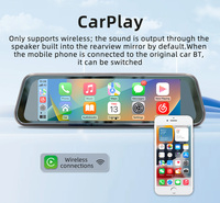Lecteur multimédia de voiture BQCC 9,36 pouces avec écran tactile 2.5D, CarPlay sans fil, Android Auto, radio, Mirrorlink, Bluetooth, DVR intégré, caméra embarquée