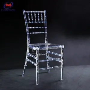 Factory price event stackable polycarbonate chivari chairs wedding resin tiffany crystal wedding chair