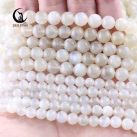 Perles de pierre de lune blanche naturelle rares de 6/8/10 mm en gros, pierres précieuses rondes en pierre de lune blanche naturelle pour la fabrication de bijoux
