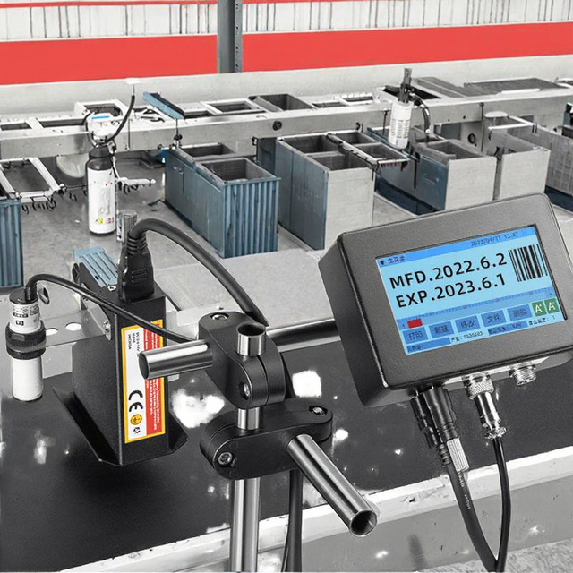 Multi Language Thermal Expiry Date TIJ Printer with Electric Engine for Plastic Cartons Batch Coding Machine with Conveyor