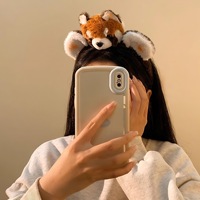 Nouveau Bandeau Cheveux Petit Panda, Oreilles d'Animaux en Peluche de Parc d'Attractions, Bandeau Pouponnet de Renard, Accessoire de Performance, Coiffe Photo, Unisexe
