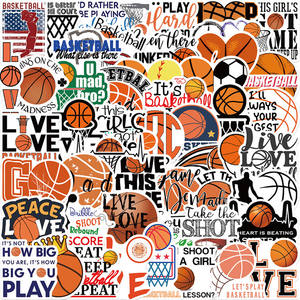 50pcs drôle <span class=keywords><strong>basket</strong></span>-ball autocollant autocollant étanche couleurs vives pour ordinateur portable ou voiture dessins animés grand public pour les fans de <span class=keywords><strong>basket</strong></span>-ball - Product Image 2