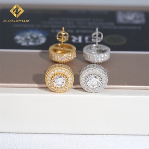 ต่างหู925เพชรเม็ดเดี่ยวสีเงินขนาด6.5มม. สำหรับผู้ชายและผู้หญิง - Product Image 6