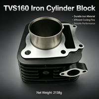 Kit de bloc-cylindre de moto de haute qualité CQSP pour TVS160 62x103mm, remplacement du cylindre du moteur, pièces de rechange