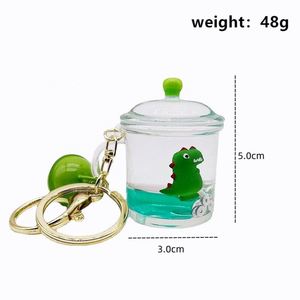 Llavero Creativo de Dinosaurio Verde con Arena Movediza, Colgante para Bolsa, Llavero con Aceite, Adorno Decorativo para Coche, Regalo de Navidad para Niños - Product Image 6