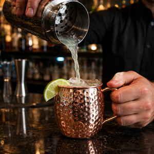 Mugs Moscow <span class=keywords><strong>Mule</strong></span> en acier inoxydable martelé 420 ml 550 ml, or, argent, or rose, pour bars à cocktails, marque privée - Product Image 2