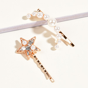 Accesorios para <span class=keywords><strong>Novia</strong></span>, Pasador de Pelo con Forma de Estrella y Luna, Horquilla para el Cabello, Tocado, Popular en Internet de Japón y Corea del Sur - Product Image 4