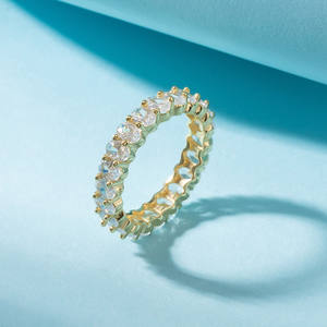 แหวนแต่งงาน RINNTIN SR316 ประดับเพชร CZ ใส 4A ชุบทอง 14K เงินแท้ 925 เวอร์มีล แหวนแต่งงาน แหวนแทนใจ แหวนนิรันดร์ - Product Image 4