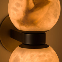 Lampe murale à double tête de style rétro américain moderne, en marbre naturel espagnol, avec lumière LED pour chambre à coucher, salon