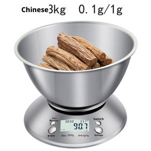 <span class=keywords><strong>Balance</strong></span> de <span class=keywords><strong>cuisine</strong></span> en acier inoxydable 5 kg/1 g avec bol, mesure numérique du poids pour la pâtisserie, utilisation domestique intelligente, alimentée par piles AAA - Product Image 4