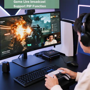 1080P 2チャンネルHDMIカメラライブストリーミングビデオミキサースイッチ 2入力2出力放送用ビデオスイッチャー PIPマイクライン入力オーディオミキシング - Product Image 5