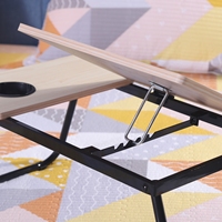 Bureau portable pour ordinateur portable avec plateau en MDF réglable en angle et pieds en acier pliables pour lit