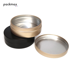 100g Small Straight Snap Aluminum Tin with Separated Lid - <b>Round</b> Metal <b>Box</b> for Jewelry Cream Storage In Stock Wholesale - Product Image 2