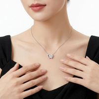 Collier ras du cou romantique en moissanite en forme de cœur, plaqué or 18 carats, pendentif délicat en argent sterling S925 pour bijoux de mariage féminins
