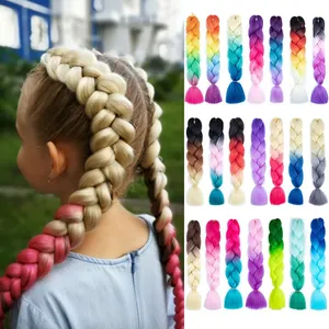 24Inch 100G Synthetische Groothandel Enkele Ombre Kleur Gloeiende Haarverlenging Twist Jumbo Vlechten Haar Voor Vrouwen