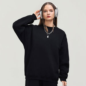 Heavyweight 350GSM <b>Men's</b> Crewneck <b>White</b> Blank Sweatshirt Plain Dyed Fleece Drop Shoulder Crewneck <b>Hoodie</b> - Product Image 3