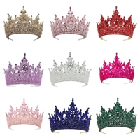 Diadème de Mariage Personnalisé Miss Univers en Cristal Rouge, Violet et Or – Ensemble de Décoration Capillaire pour Mariée, Reine de Concours, Mariages et Anniversaires