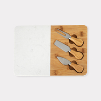 Planche à découper innovante en marbre, acacia et bambou, ensemble de planches à fromage, ensemble de plats à nourriture avec couteaux, accessoires de cuisine, vaisselle