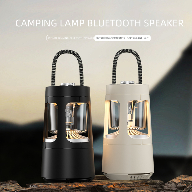 Multifunction IPX5 Waterproof Camping Lantern Bluetooths Speaker 360° Sound Dimming Light Outdoor Portable Wireless BT Speaker