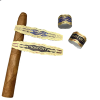 Impression personnalisée et étanche étiquette autocollante d'emballage de bande de cigare personnalisé PET/BOPP brillant finition feuille d'or logo privé vinyle