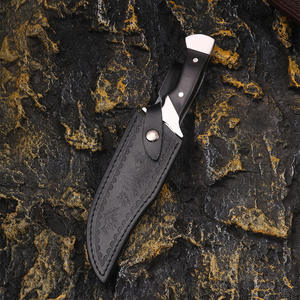 Cuchillos de caza al aire libre de acero al carbono, de madera, con funda de cuero, hoja fija, nuevo diseño, venta al por mayor - Product Image 3