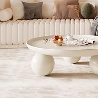 Table basse moderne nordique en crème, portable, simple, de luxe, style Ins, panneau pour petit appartement, meubles en bois, célébrité d'Internet
