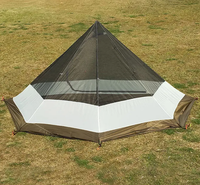Tente ultralégère pyramide tipi en tissu nylon ripstop enduit de silicone 20D