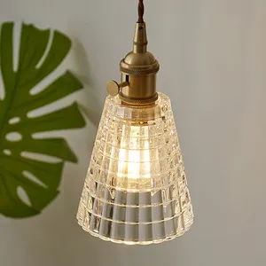 Lampu gantung gaya Italia, lampu gantung desain Amerika pola persegi sederhana untuk ruang tamu