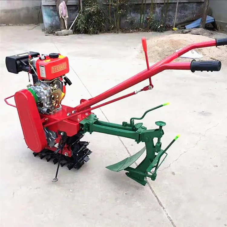 good quality Gasoline and Diesel chain track power Small Plough farm Cultivator Mini Power Tiller machine