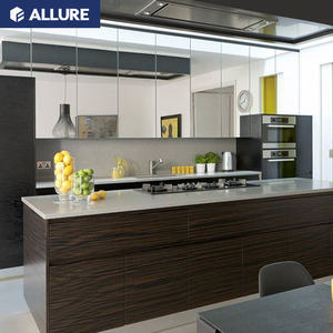 Allure armadio da <span class=keywords><strong>cucina</strong></span> prefabbricato in laminato uv laccato grigio lucido con rivestimento prefabbricato - Product Image 5