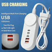 Multiprise USB Portable de Voyage 5 Ports avec Chargeur Rapide Type-C PD25W, Prise UE/US en Option, Station de Recharge Format de Poche