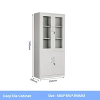 Armoire de classement de bureau A4, armoire de rangement pour documents financiers, bac en acier avec serrure, design moderne personnalisé, portes en verre