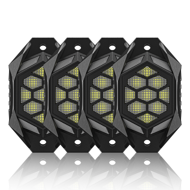 Hot Selling App Control Rgbw Rock Light LED 8 Pods Rock Lights Underbody Rgb Led Rock Lights for jeep Offroad