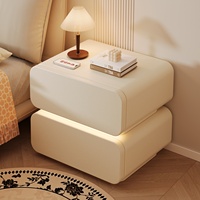 Chevet en bois massif de style vintage, vente chaude 2025, chambre à coucher, luxe léger, haut de gamme, petit meuble de rangement