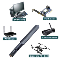 Antenne Wi-Fi Routeur Caméra Longue Portée 2 km Double Bande 2,4 GHz 5 GHz 4G LTE Wi-Fi pour Module PCIE