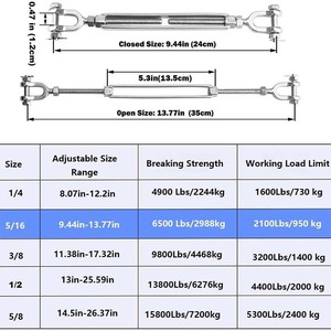 Whosale vườn Shade Sail trellis hệ thống móc mắt <span class=keywords><strong>tensioner</strong></span> turnbuckle cho cài đặt ngoài trời - Product Image 4